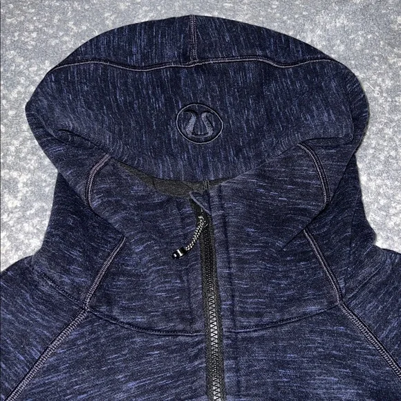 lululemon athletica Scuba Full-Zip Hoodie Black and Heathered Medium Grey Size 8 - Picture 2 of 12